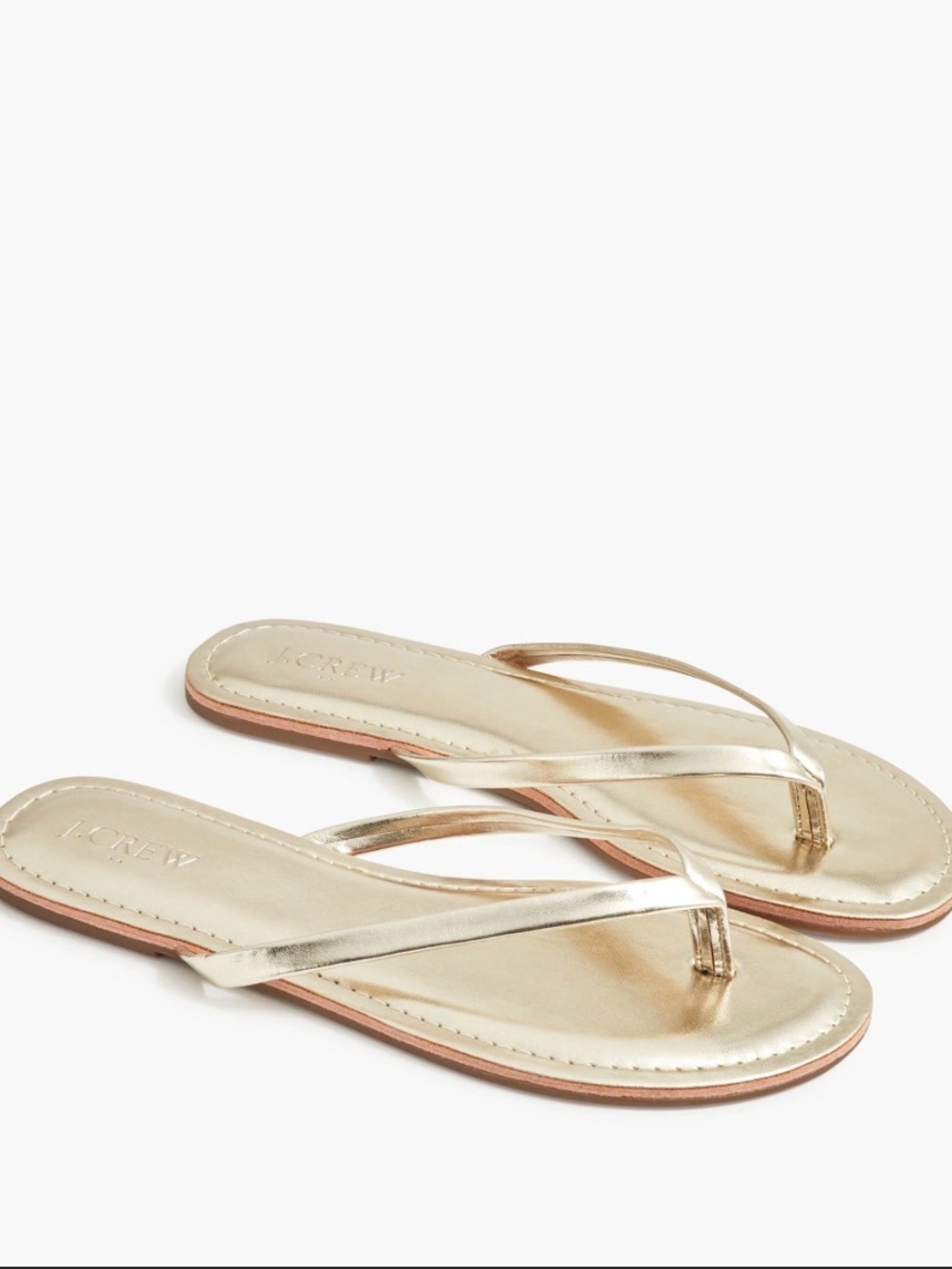 J. Crew Metallic Gold Thong Sandals